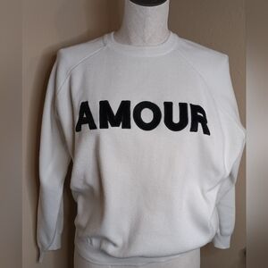 White Sweater with Black 'AMOUR'